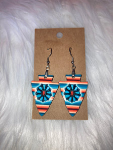 Multicolor Stripe (AH11) - Arrowhead Earrings