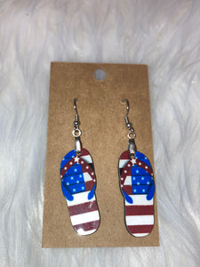 Flag (FF29) - Flip Flop Earrings 1.5"