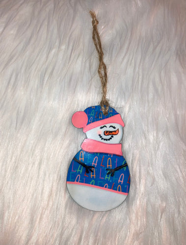 FA LA LA LA LA- Snowman with Beanie Shape Ornament