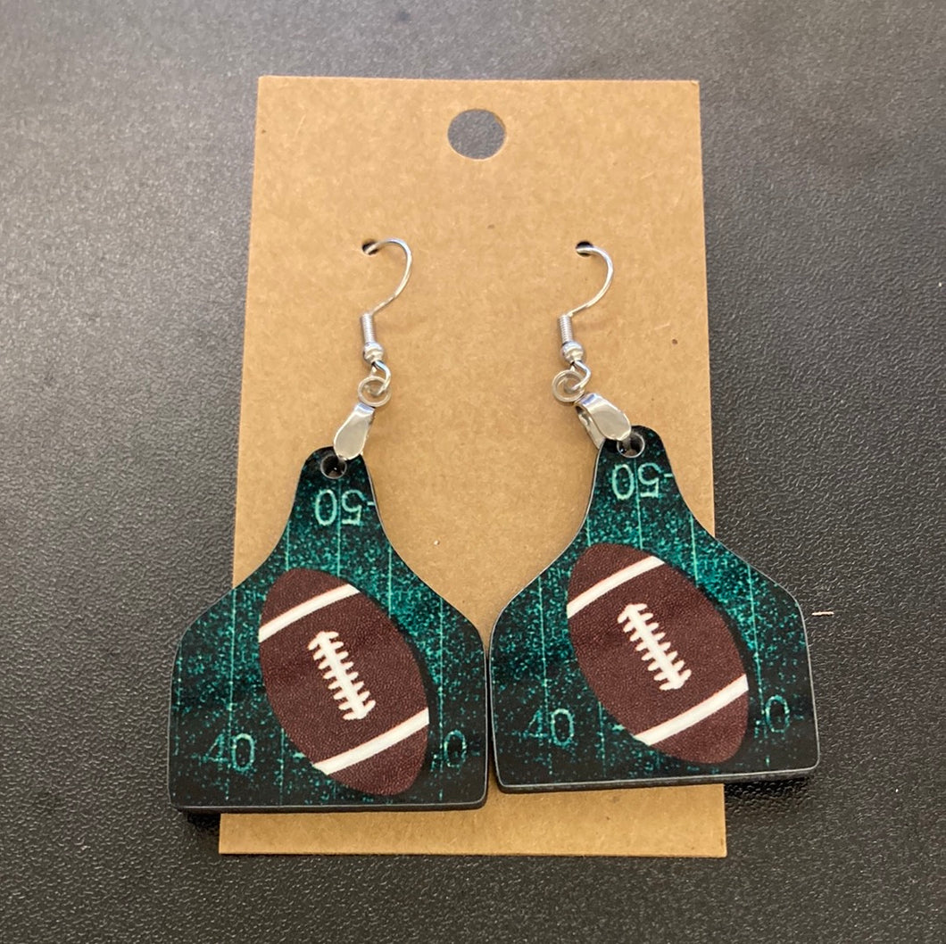 Football  - Cattle Tag Earrings 1.5