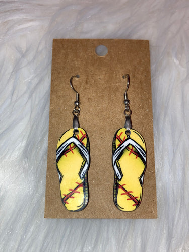 Softball (FF61) - Flip Flop Earrings 1.5