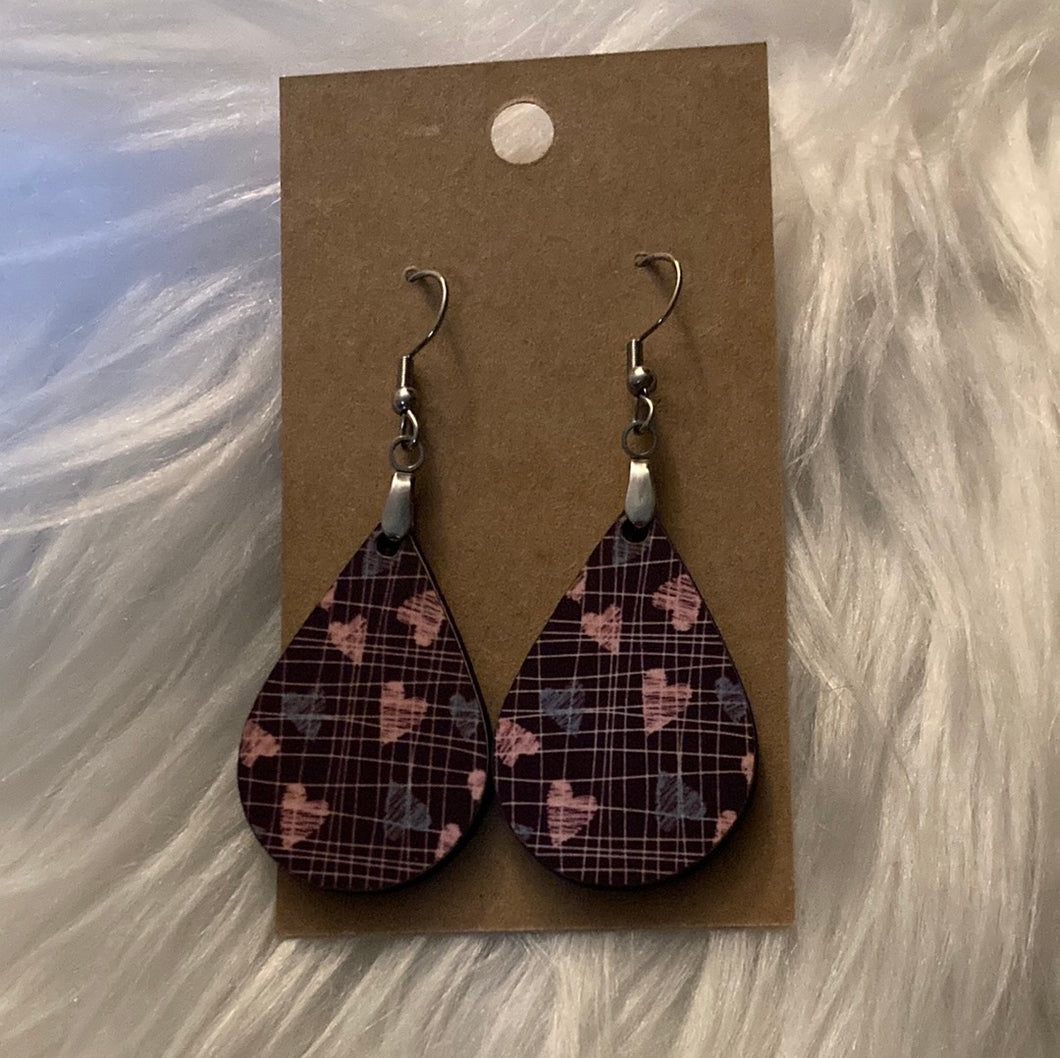 Hearts Tear Drop Earrings