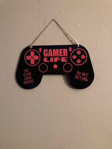 Gamer Life Pink (CT03) Controller Wall Hanging Sign - Medium