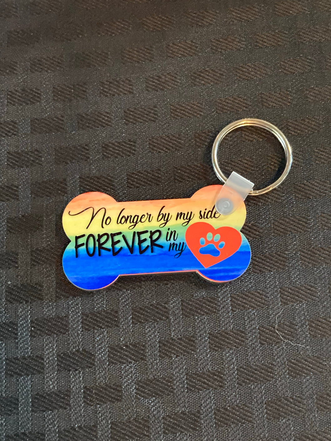 No Longer by my Side Forever in my Heart (DB04) - Dog Bone Keychain