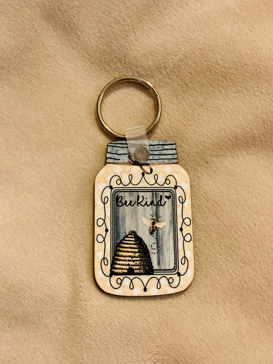 Bee Kind (MJ04) - Mason Jar Keychain