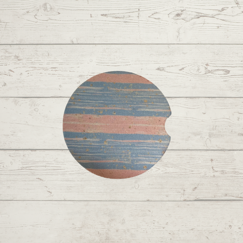 Car Coaster - Pink and Blue Stripe - CC29