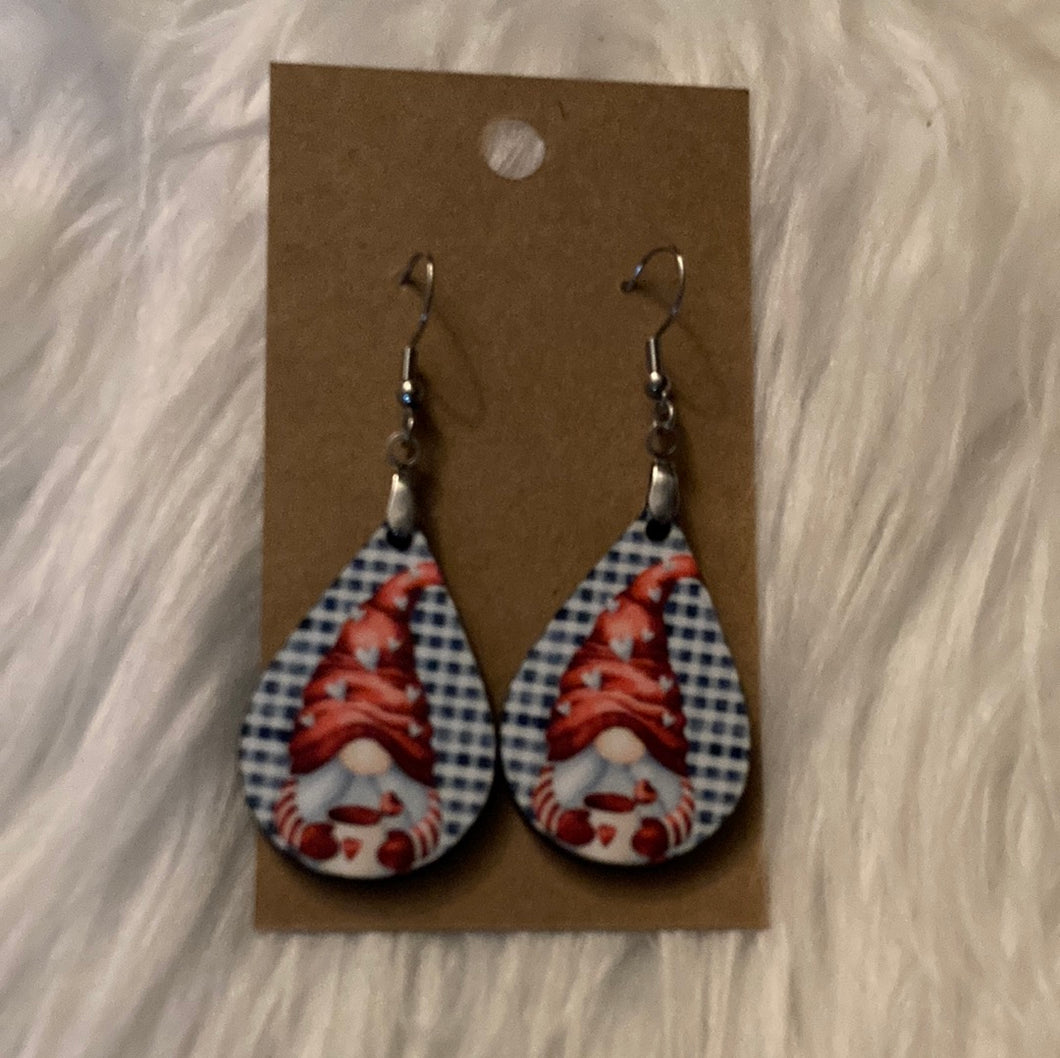 Gnome Heart Mug Tear Drop Earrings