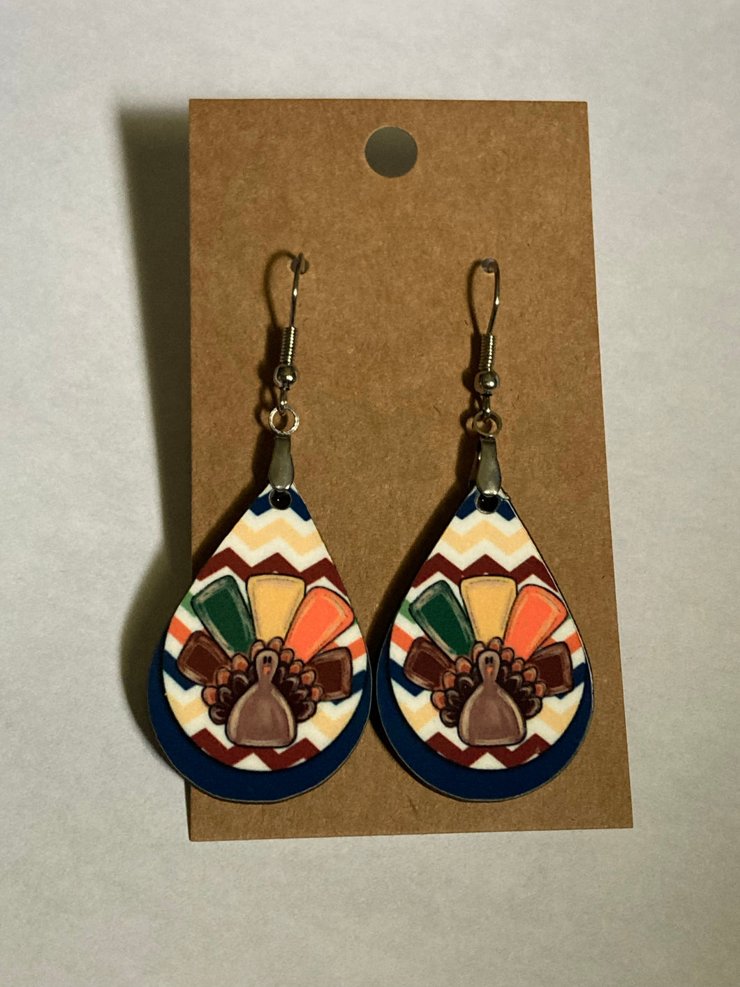 Turkey Chevron - Tear Drop Earrings