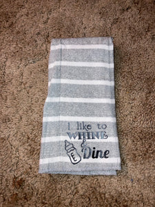 I Like to Whine & Dine Burp Rag Cloth