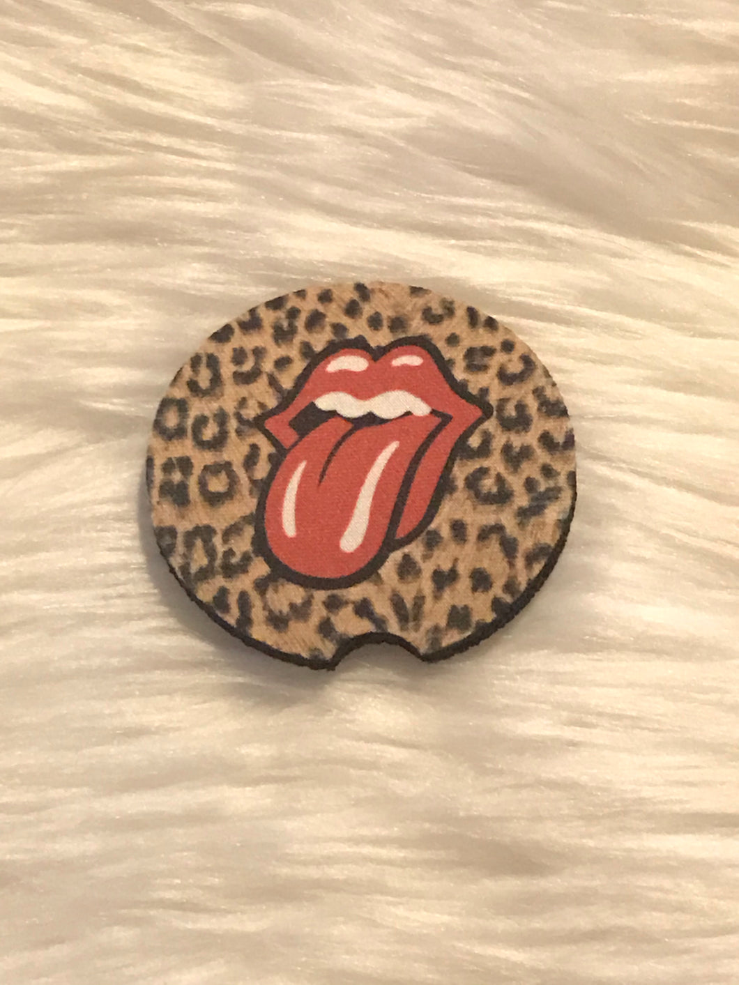 Car Coaster - Leopard Print and Tongue - CC11