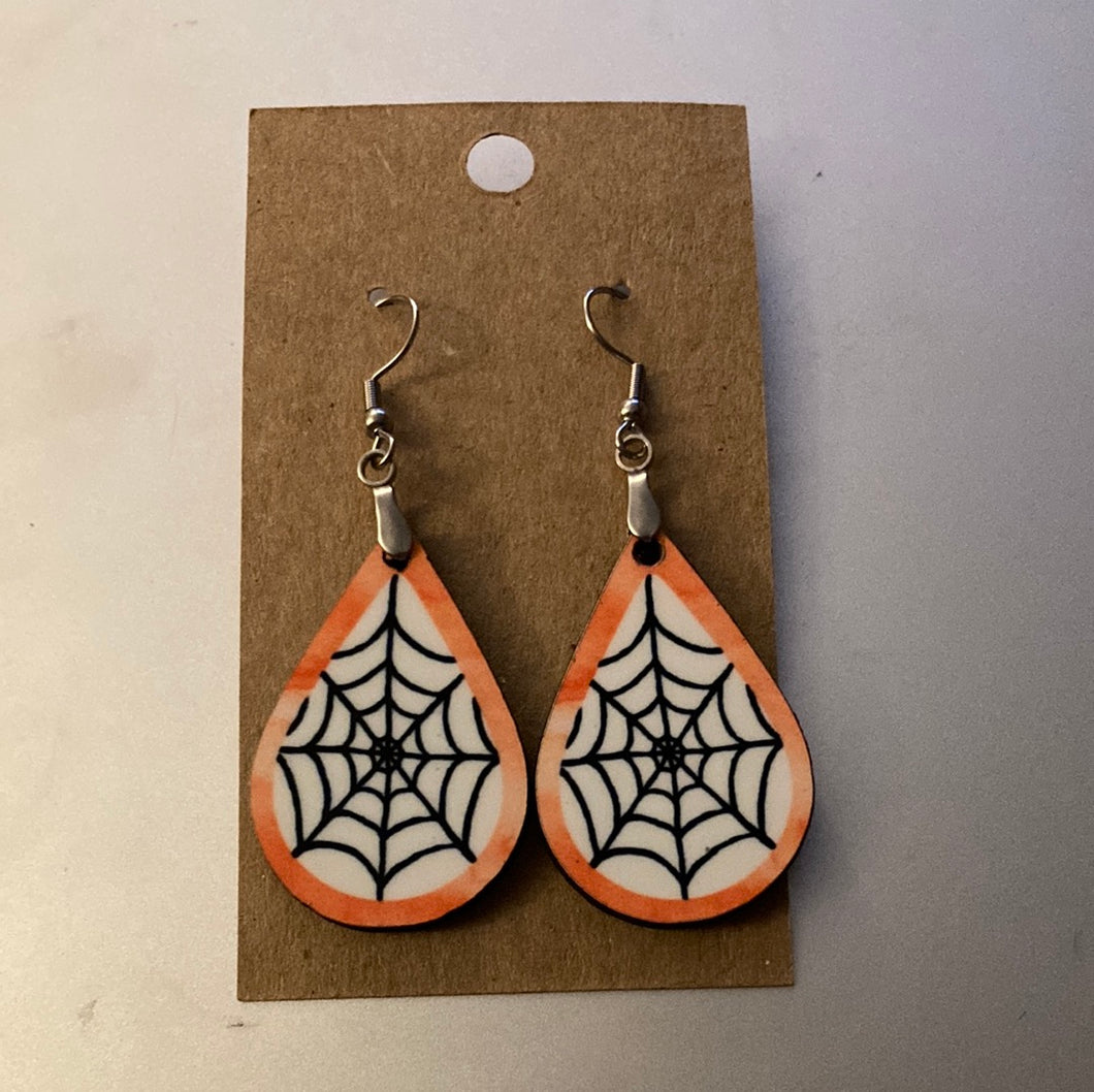 Spider Web (TD50) Tear Drop Earrings