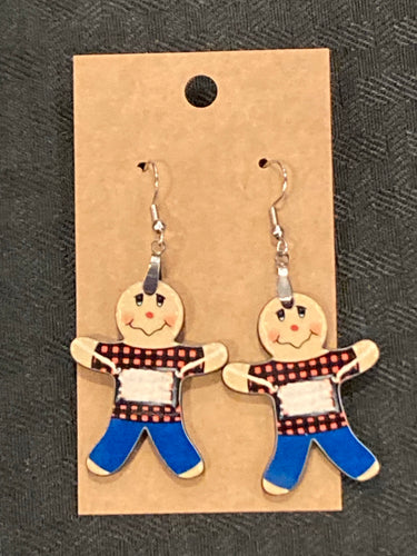 Plaid (GB03) - Gingerbread Earrings