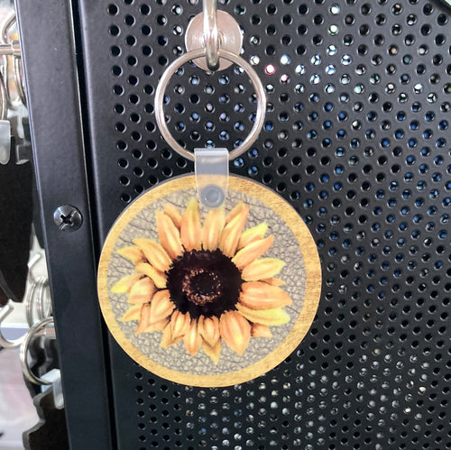 Sunflower - Circle Keychain