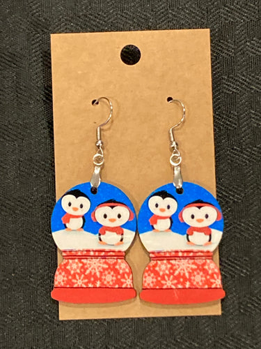 Penguin (SG05) - Snow Globe Earrings