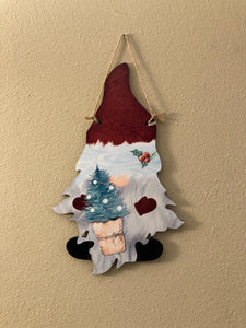 Christmas Tree with Lights (G13) Gnome Wall Hanging Sign - Medium