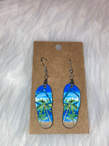 Palm Trees (FF55A, FF55B) - Flip Flop Earrings 1.5"