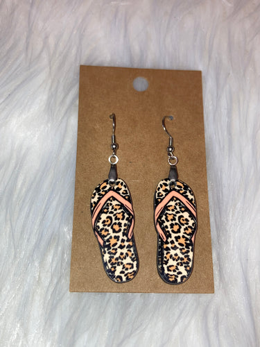 Print (FF62) - Flip Flop Earrings 1.5