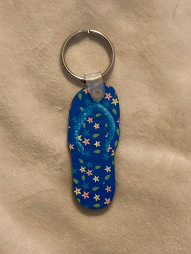 Floral (FF06) - Single Flip Flop Keychain