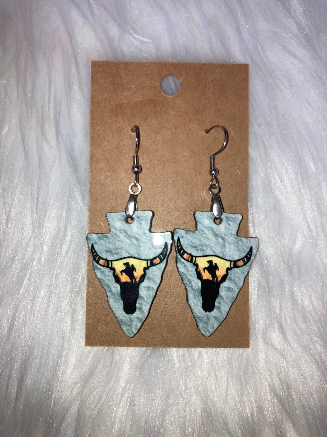 Skull Horse (AH04) - Arrowhead Earrings