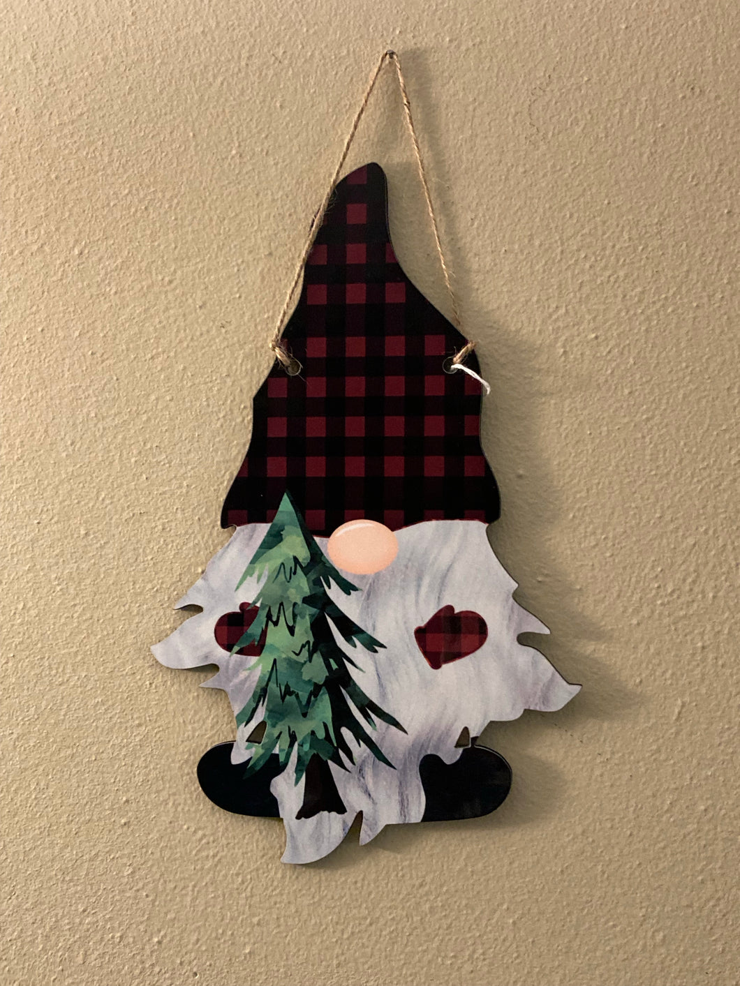 Gnome with Tree (G01) Gnome Wall Hanging Sign - Medium