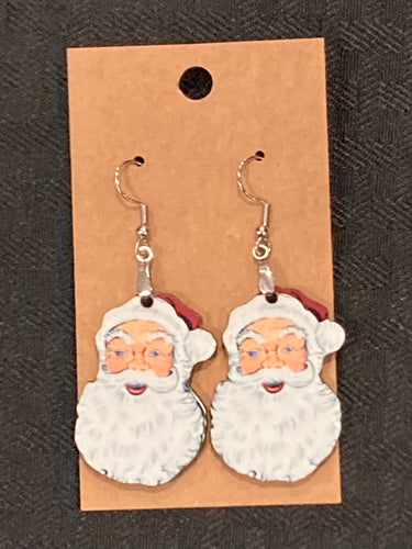 Classic Santa (SH03) - Santa Head Earrings