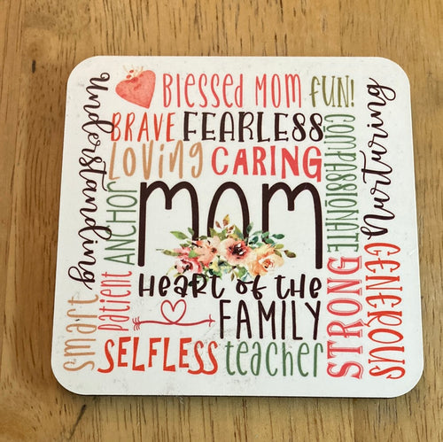 House Coaster Set of 4 - Mom