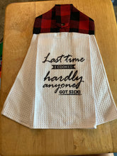 Load image into Gallery viewer, Last Time I Cooked - Over the Handle Waffle Towel