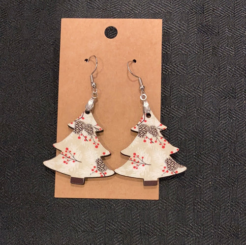 Pinecone (CT04) - Christmas Tree Shape Earrings