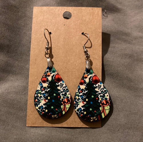 Christmas Tree -  Tear Drop Earrings