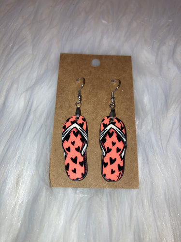 Hearts (FF47) - Flip Flop Earrings 1.5