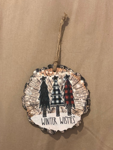 Winter Wishes (WS23) - Wood Slice Ornament