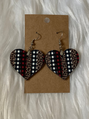 Multi Prints - Heart Earrings