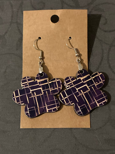 Purple Gold (CC41) - Paw Print Earrings