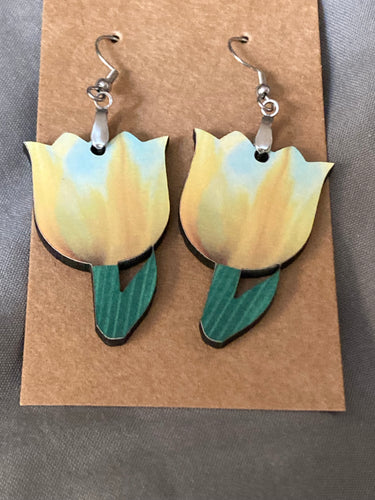 Yellow Petal (T03) Tulip Shape Earrings - 1.5”