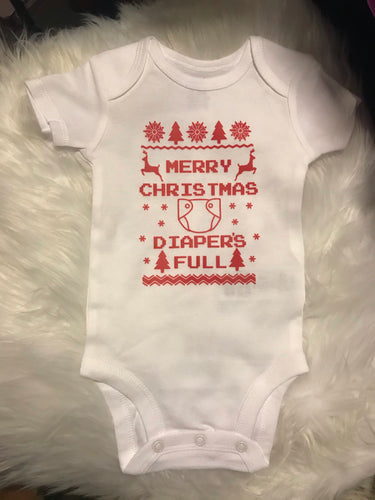 Merry Christmas Diaper’s Full Onesie