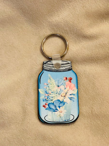 Floral (MJ05) - Mason Jar Keychain