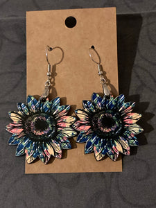 Multicolor (SF02) - Sunflower Earrings 1.5"