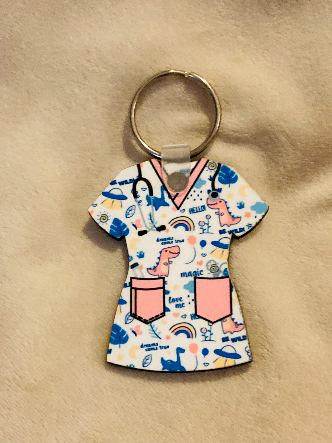 Dinosaur Scrub (SS11) - Shirt Shape Keychain