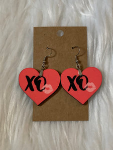 XO - Heart Earrings