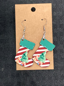 Tree and Presents (ST10) - Stocking Earrings