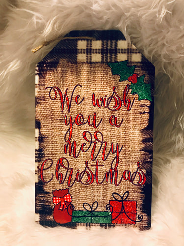 We Wish You a Merry Christmas Tag Sign