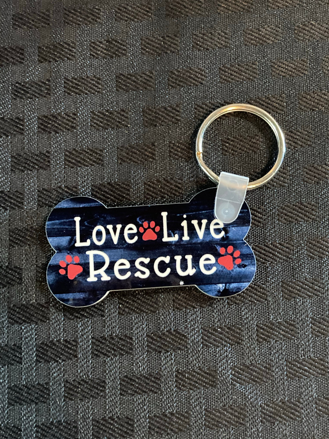 Love Live Rescue Black and Red (DB08) - Dog Bone Keychain