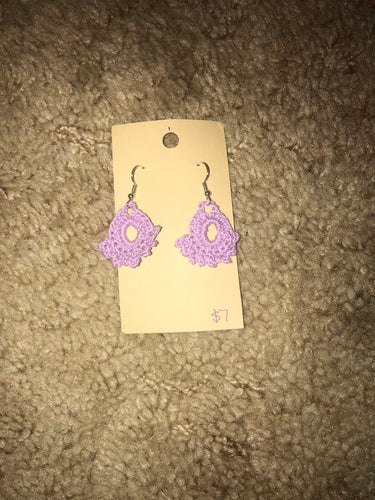 Light Purple Crocheted Earrings